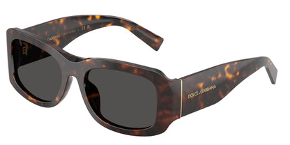 DOLCE & GABBANA DG4503 Rectangle Sunglasses  502/87-Havana 57-140-19 - Color Map Tortoise