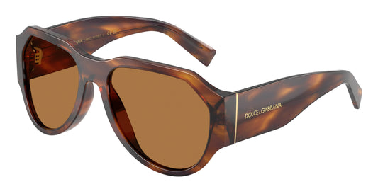 DOLCE & GABBANA DG4504 Pilot Sunglasses  306373-Striped Brown 58-140-18 - Color Map Tortoise