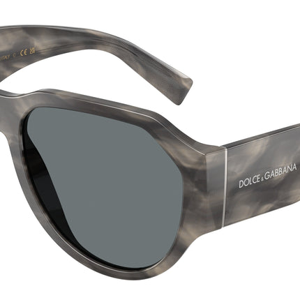 DOLCE & GABBANA DG4504 Pilot Sunglasses  319980-Striped Grey 58-140-18 - Color Map Grey