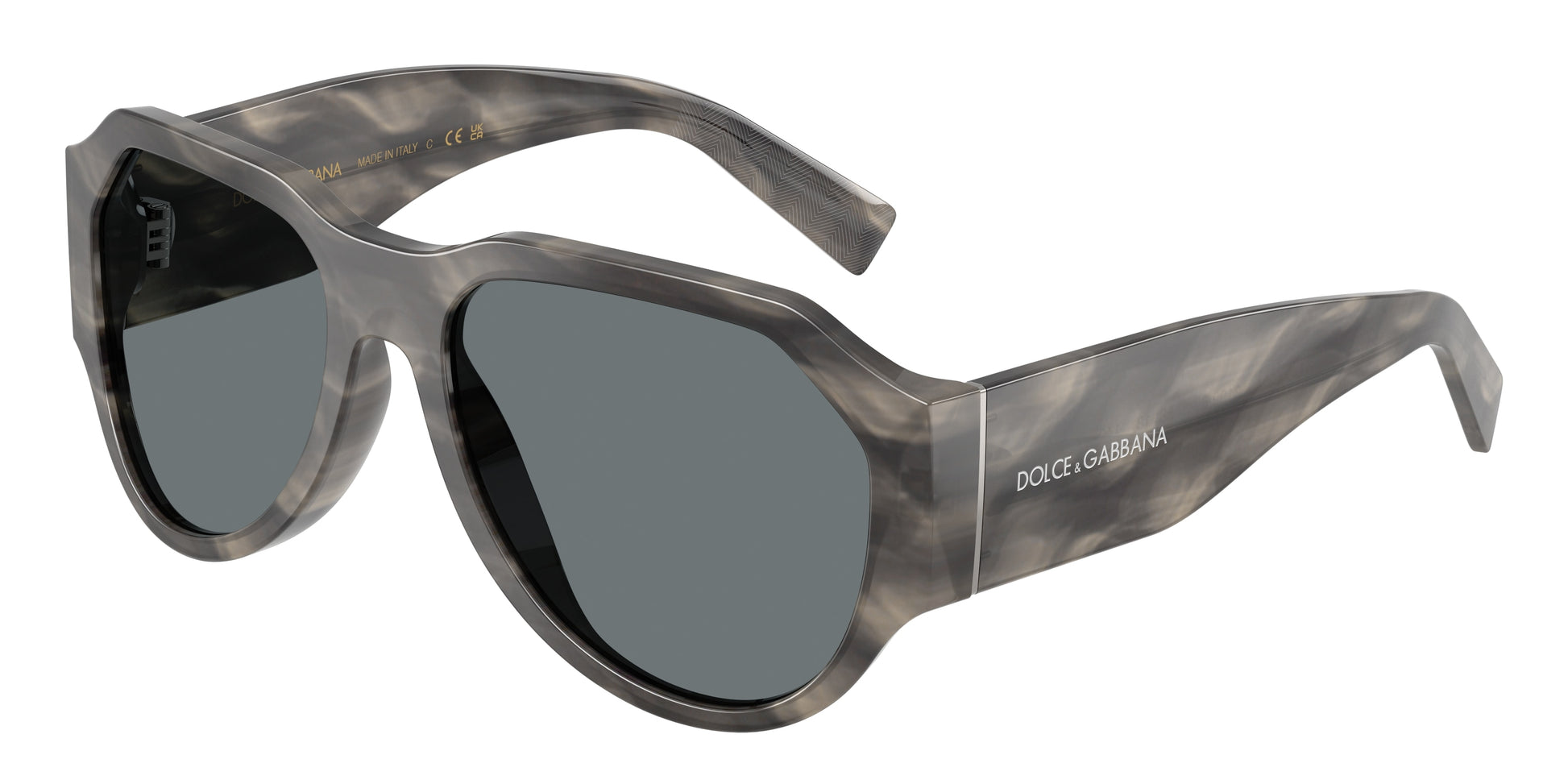 DOLCE & GABBANA DG4504 Pilot Sunglasses  319980-Striped Grey 58-140-18 - Color Map Grey