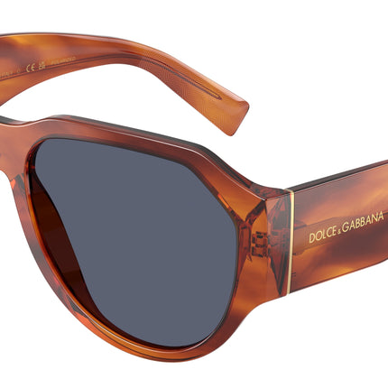 DOLCE & GABBANA DG4504 Pilot Sunglasses  32212V-Striped Ginger 58-140-18 - Color Map Brown