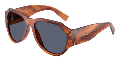 DOLCE & GABBANA DG4504 Pilot Sunglasses  32212V-Striped Ginger 58-140-18 - Color Map Brown