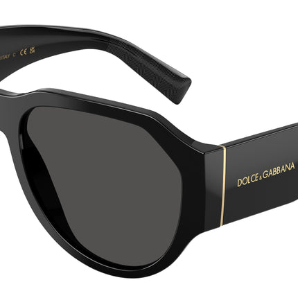 DOLCE & GABBANA DG4504 Pilot Sunglasses  501/87-Black 58-140-18 - Color Map Black