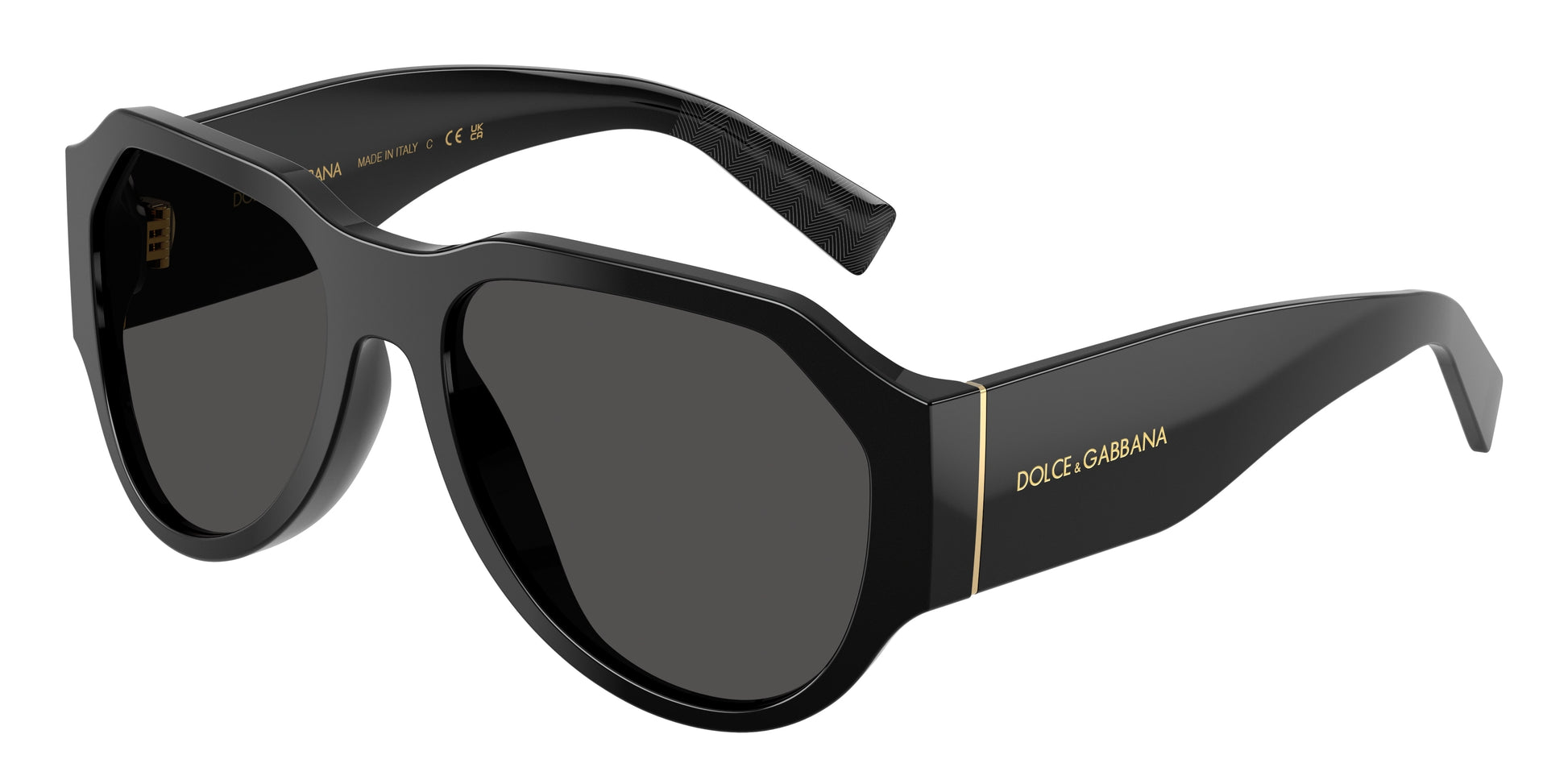 DOLCE & GABBANA DG4504 Pilot Sunglasses  501/87-Black 58-140-18 - Color Map Black