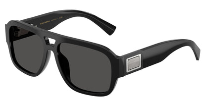 DOLCE & GABBANA DG4506 Pilot Sunglasses  501/87-Black 58-145-16 - Color Map Black