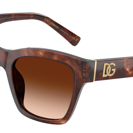 DOLCE & GABBANA DG4512 Square Sunglasses  322274-Dark Red Havana 53-145-20 - Color Map Red