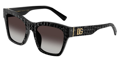DOLCE & GABBANA DG4512 Square Sunglasses  32888G-Black Texture Cocco 53-145-20 - Color Map Black