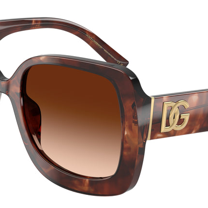 DOLCE & GABBANA DG4513 Square Sunglasses  322274-Dark Red Havana 55-145-21 - Color Map Red