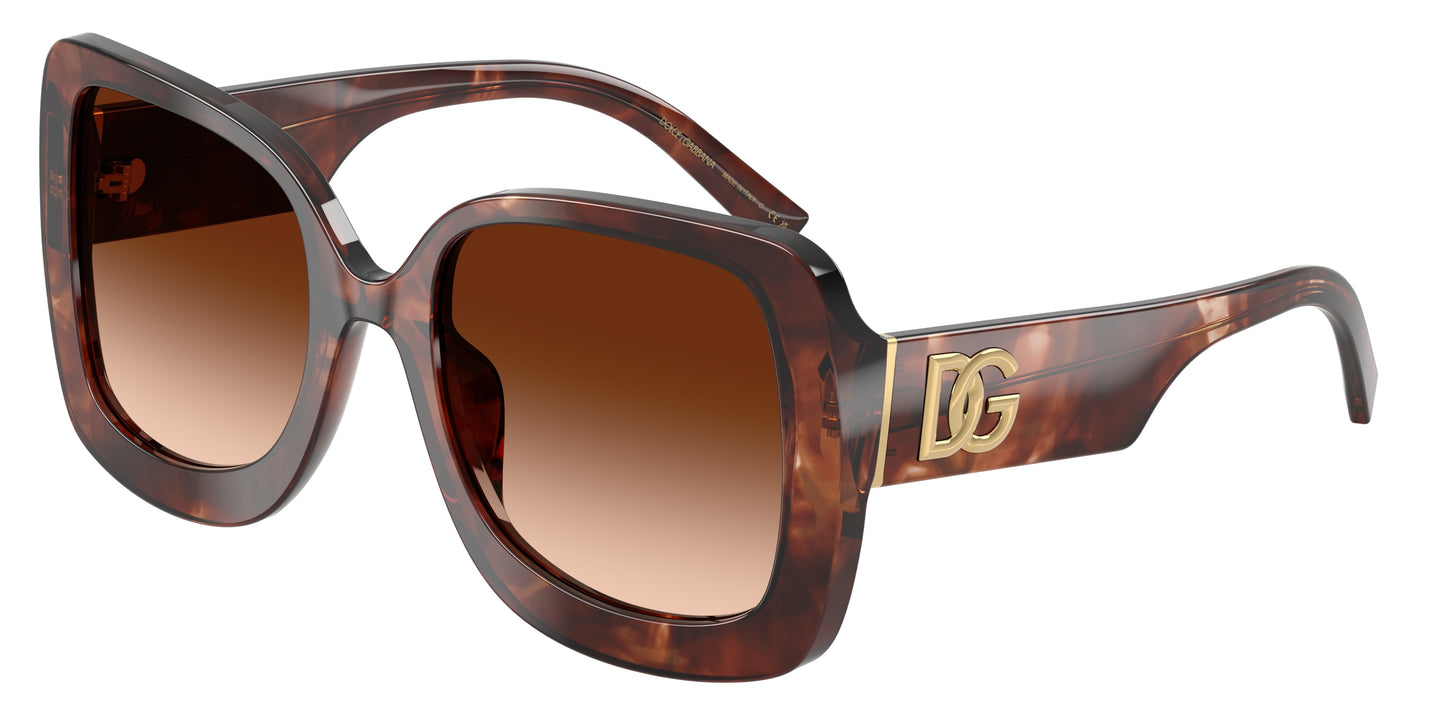 DOLCE & GABBANA DG4513 Square Sunglasses  322274-Dark Red Havana 55-145-21 - Color Map Red