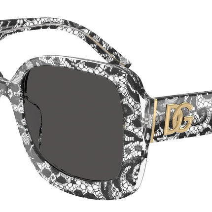 DOLCE & GABBANA DG4513 Square Sunglasses  328787-Black Lace 55-145-21 - Color Map Black