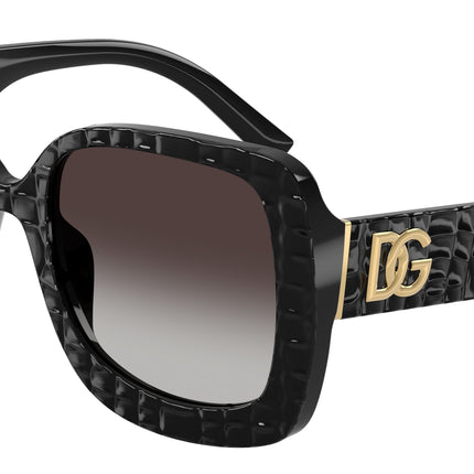 DOLCE & GABBANA DG4513 Square Sunglasses  32888G-Black Texture Cocco 55-145-21 - Color Map Black