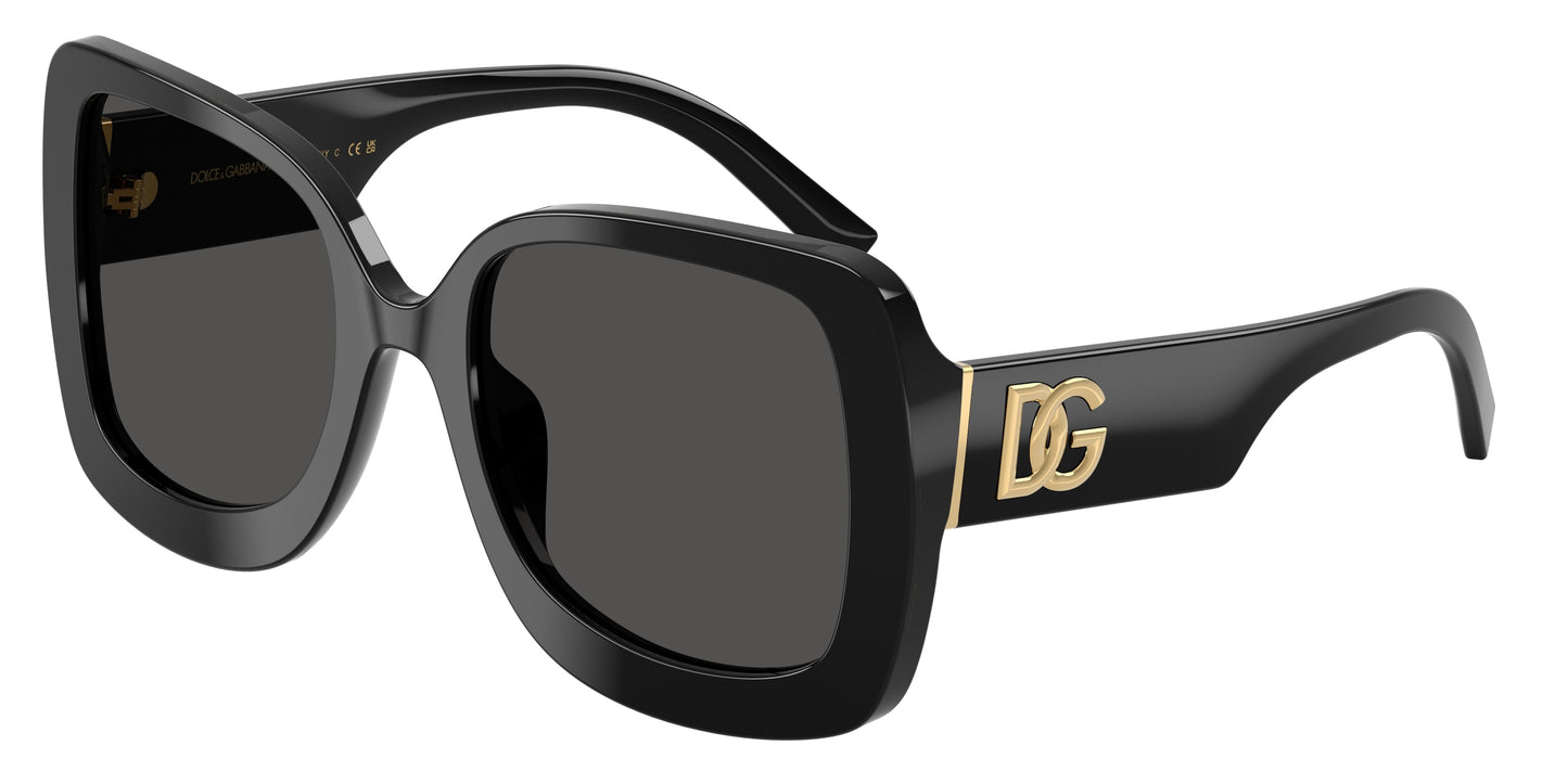 DOLCE & GABBANA DG4513 Square Sunglasses  501/87-Black 55-145-21 - Color Map Black