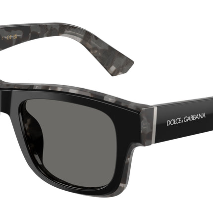 DOLCE & GABBANA DG4515 Square Sunglasses  3403/1-Black On Grey Havana 52-145-20 - Color Map Black