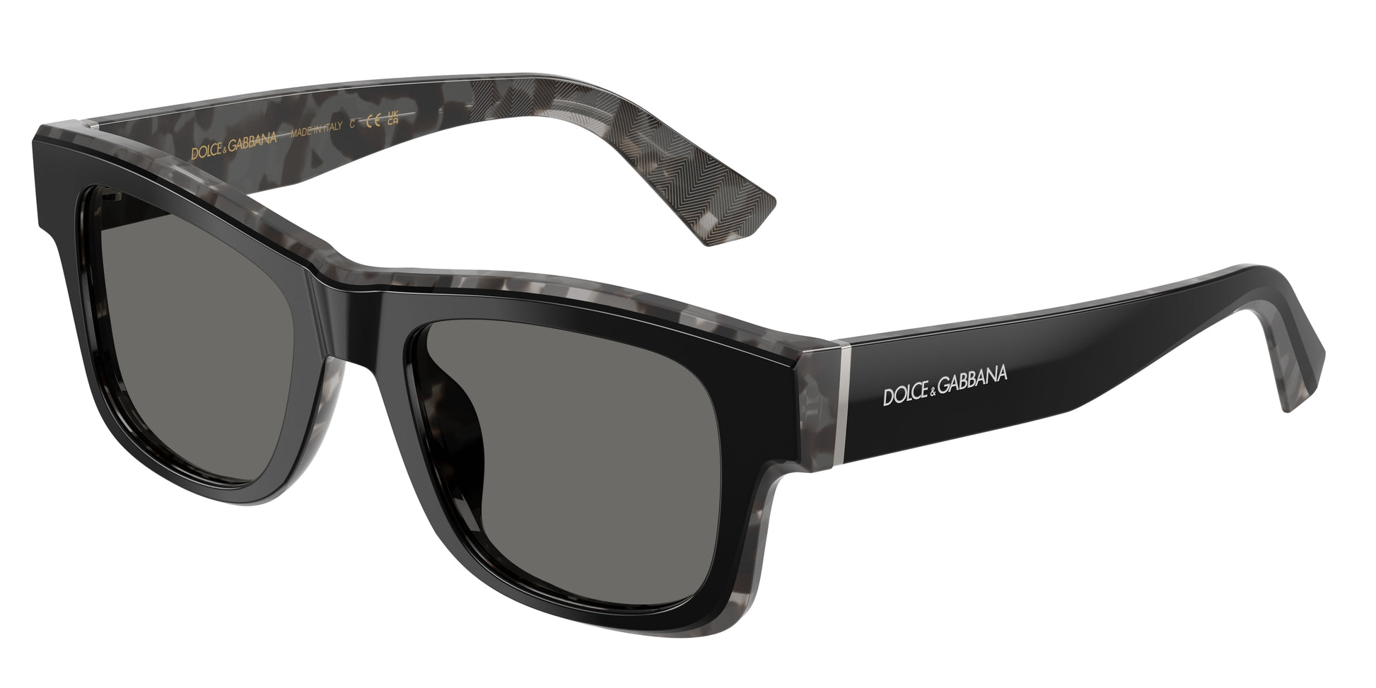 DOLCE & GABBANA DG4515 Square Sunglasses  3403/1-Black On Grey Havana 52-145-20 - Color Map Black