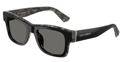 DOLCE & GABBANA DG4515 Square Sunglasses  3403/1-Black On Grey Havana 52-145-20 - Color Map Black