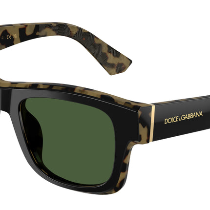 DOLCE & GABBANA DG4515 Square Sunglasses  340471-Black On Yellow Havana 52-145-20 - Color Map Black