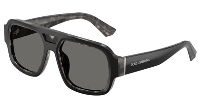 DOLCE & GABBANA DG4516 Square Sunglasses  3403/1-Black On Grey Havana 55-145-18 - Color Map Black