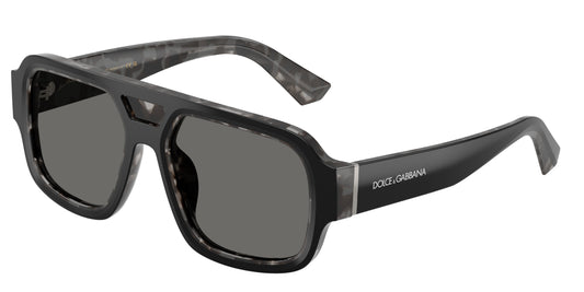 DOLCE & GABBANA DG4516 Square Sunglasses  3403/1-Black On Grey Havana 55-145-18 - Color Map Black