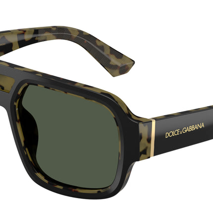 DOLCE & GABBANA DG4516 Square Sunglasses  34049A-Black On Yellow Havana 55-145-18 - Color Map Black