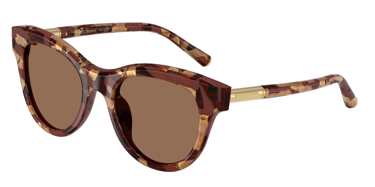 DOLCE & GABBANA DG4518 Phantos Sunglasses  346273-Havana Pearl Brown 52-145-21 - Color Map Tortoise