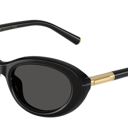 DOLCE & GABBANA DG4519 Oval Sunglasses  501/87-Black 54-145-18 - Color Map Black