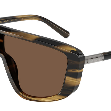 DOLCE & GABBANA DG4520 Rectangle Sunglasses  306373-Striped Brown 0-140-128 - Color Map Tortoise