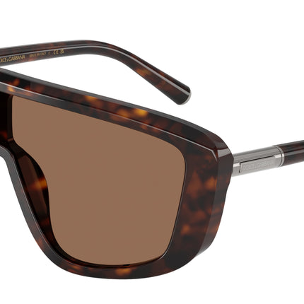 DOLCE & GABBANA DG4520 Rectangle Sunglasses  502/73-Havana 0-140-128 - Color Map Tortoise