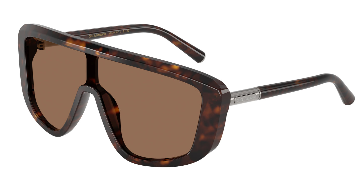 DOLCE & GABBANA DG4520 Rectangle Sunglasses  502/73-Havana 0-140-128 - Color Map Tortoise