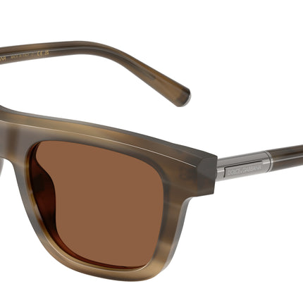 DOLCE & GABBANA DG4521 Square Sunglasses  3200OK-Striped Tobacco 52-145-18 - Color Map Brown