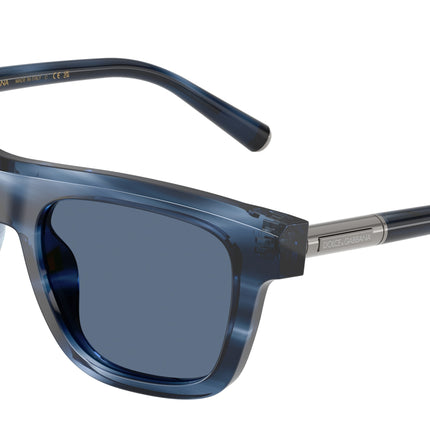 DOLCE & GABBANA DG4521 Square Sunglasses  344880-Striped Blue 52-145-18 - Color Map Blue
