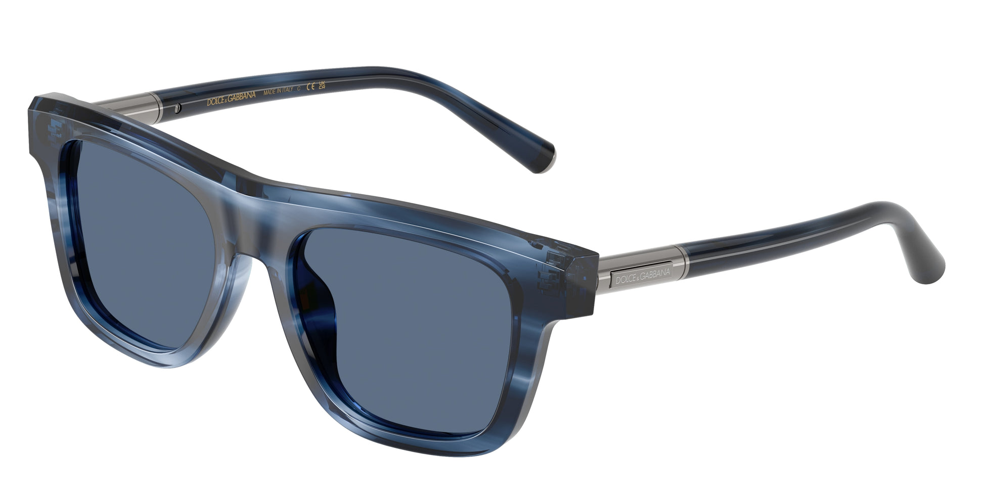 DOLCE & GABBANA DG4521 Square Sunglasses  344880-Striped Blue 52-145-18 - Color Map Blue