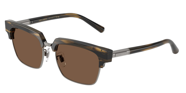 DOLCE & GABBANA DG4522 Square Sunglasses  306373-Striped Brown 54-145-18 - Color Map Tortoise