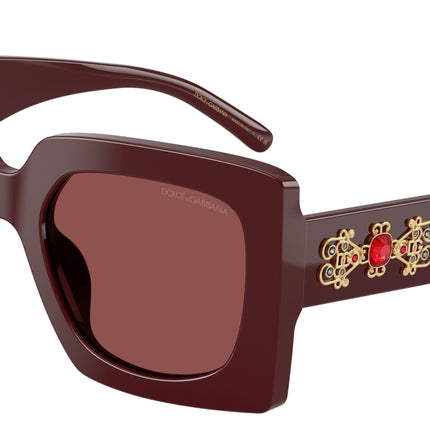 DOLCE & GABBANA DG4525B Square Sunglasses  309175-Bordeaux 54-145-22 - Color Map Red