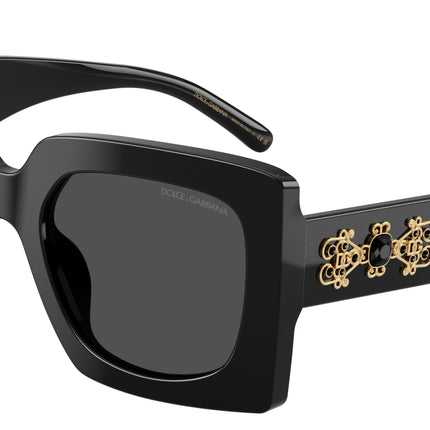 DOLCE & GABBANA DG4525B Square Sunglasses  501/87-Black 54-145-22 - Color Map Black