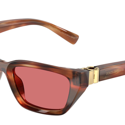 DOLCE & GABBANA DG4532 Cat Eye Sunglasses  322175-Striped Brown 53-140-18 - Color Map Tortoise