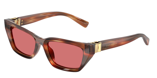 DOLCE & GABBANA DG4532 Cat Eye Sunglasses  322175-Striped Brown 53-140-18 - Color Map Tortoise