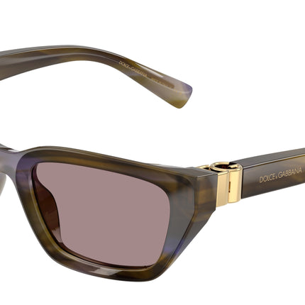 DOLCE & GABBANA DG4532 Cat Eye Sunglasses  3447LA-Striped Olive 53-140-18 - Color Map Green