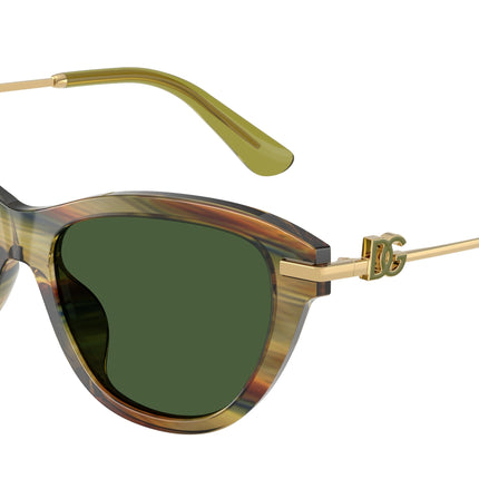 DOLCE & GABBANA DG4534 Butterfly Sunglasses  347571-Striped Green Transparent 53-140-16 - Color Map Green