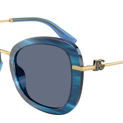 DOLCE & GABBANA DG4535 Butterfly Sunglasses  347272-Striped Blue 53-145-21 - Color Map Blue
