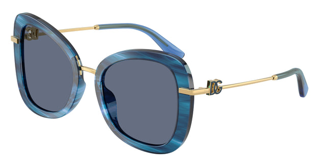 DOLCE & GABBANA DG4535 Butterfly Sunglasses  347272-Striped Blue 53-145-21 - Color Map Blue