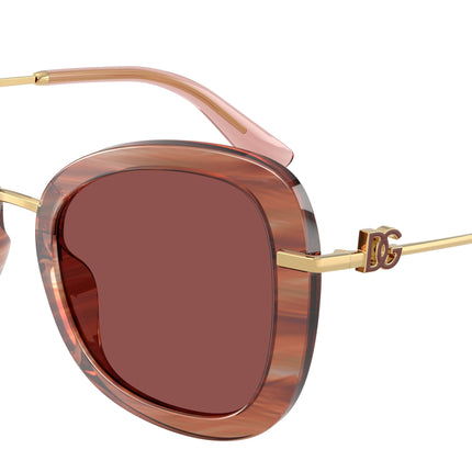 DOLCE & GABBANA DG4535 Butterfly Sunglasses  347375-Striped Red 53-145-21 - Color Map Red