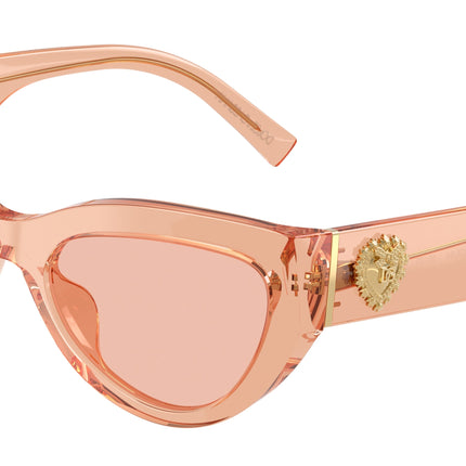 DOLCE & GABBANA DG4536 Cat Eye Sunglasses  322684-Nude Transparent 55-145-20 - Color Map Pink