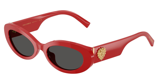 DOLCE & GABBANA DG4537 Oval Sunglasses  308887-Full Red 53-145-19 - Color Map Red