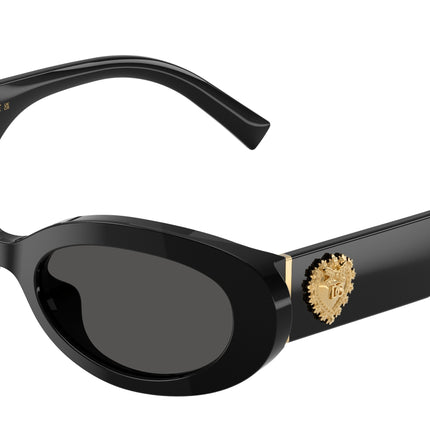 DOLCE & GABBANA DG4537 Oval Sunglasses  501/87-Black 53-145-19 - Color Map Black