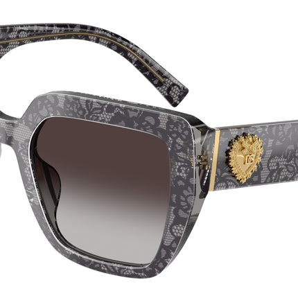 DOLCE & GABBANA DG4538 Square Sunglasses  34718G-Print Black Lace 54-145-20 - Color Map Grey