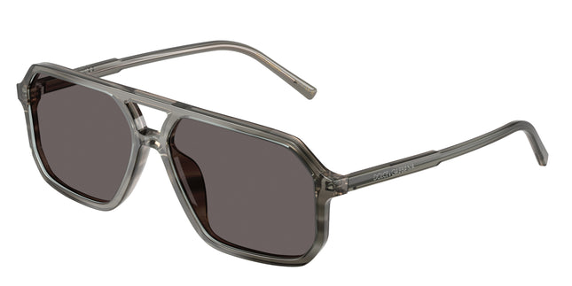 DOLCE & GABBANA DG4541 Pilot Sunglasses  347987-Grey On Striped Grey 59-145-15 - Color Map Grey