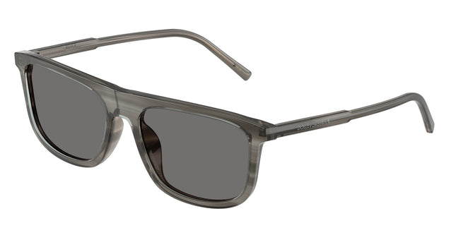 DOLCE & GABBANA DG4542 Square Sunglasses  347981-Grey On Striped Grey 56-145-18 - Color Map Grey