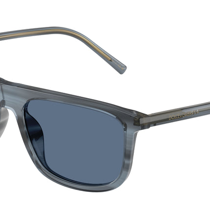 DOLCE & GABBANA DG4542 Square Sunglasses  348280-Blue On Striped Blue 56-145-18 - Color Map Blue