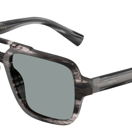 DOLCE & GABBANA DG4544 Pilot Sunglasses  3440/1-Striped Grey 56-145-18 - Color Map Grey