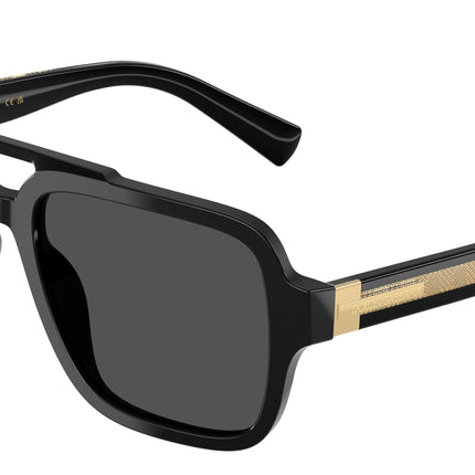 DOLCE & GABBANA DG4544 Pilot Sunglasses  501/87-Black 56-145-18 - Color Map Black